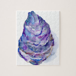 Watercolor abstract Oyster Shell Jigsaw Puzzle