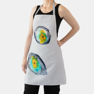watercolor abstract oyster shells apron