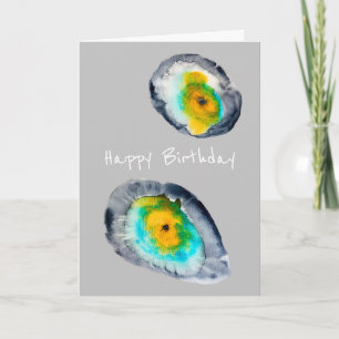 watercolor abstract oyster shells card