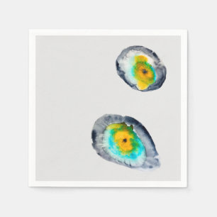 watercolor abstract oyster shells napkin
