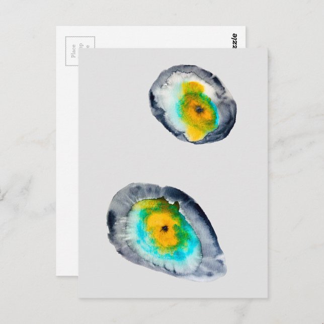 watercolor abstract oyster shells postcard (Front/Back)