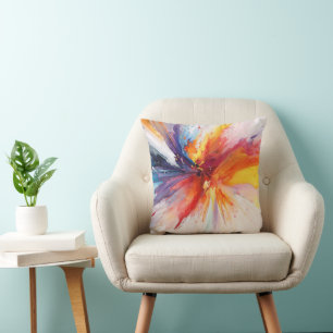 Watercolor Abstract Paint Explsion Cushion