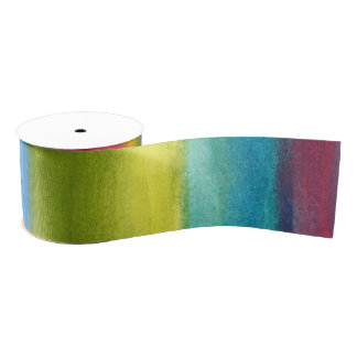 watercolor abstract painting grosgrain ribbon