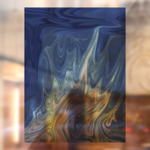 Watercolor abstract pattern window cling