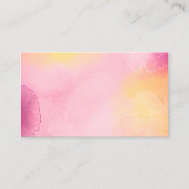 watercolor abstract pink business card template (Front)