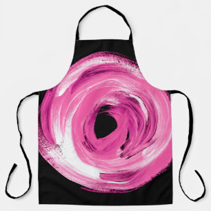 Watercolor abstract pink swirl apron