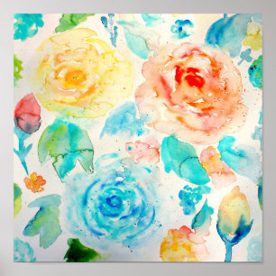 Watercolor Abstract Rose Art Print