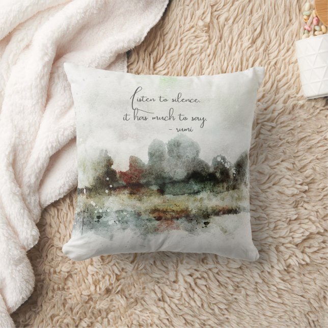 Watercolor Abstract Rumi Quote Gift Cushion (Blanket)