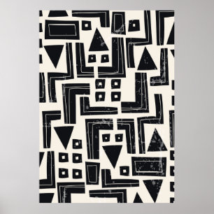 Watercolor abstract shapes poster