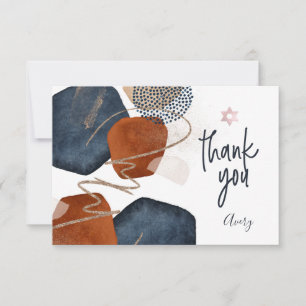 Watercolor Abstract Shapes THANK YOU Bat Mitzvah Card