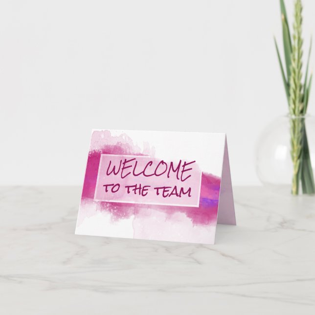 Watercolor Abstract Welcome to the Team Card (Front)
