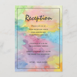 Watercolor Abstract Whimsical Colourful Reception Enclosure Card