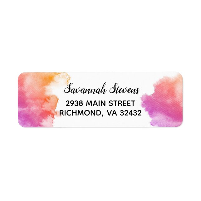 Watercolor Address Label (Front)