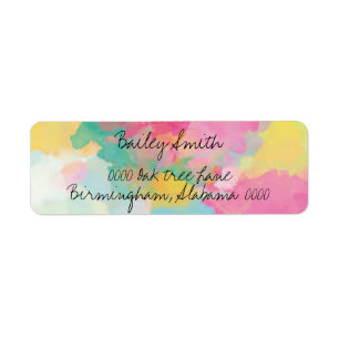 watercolor  address label