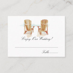 Watercolor Adirondack Chairs   Escort Cards