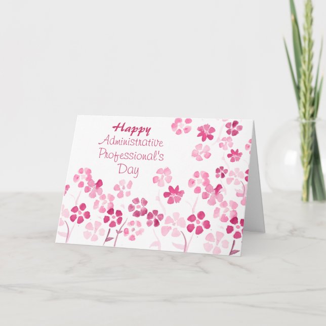 Watercolor Administrative Professional's Day Card (Front)