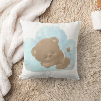 Watercolor Adorable Baby Bear Graphic Cushion