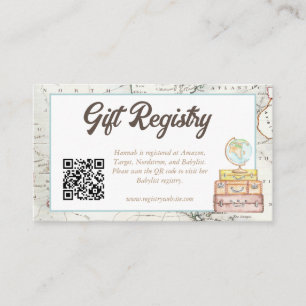 Watercolor Adventure Awaits Baby Shower Registry Enclosure Card