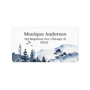 Watercolor Adventure awaits Rustic Forest Montatio Label