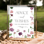 Watercolor Advice and Wishes Poster Sign<br><div class="desc">Watercolor Advice and Wishes Poster Sign. See full collection here: https://www.zazzle.com/collections/elegant_pink_lilac_flowers-119154390657080518</div>