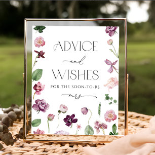 Watercolor Advice and Wishes Poster Sign