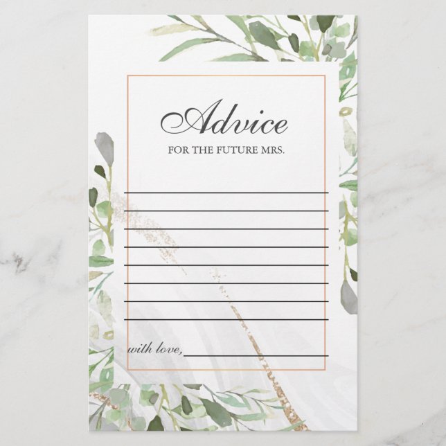 Watercolor Advice Card (Front)