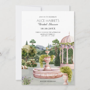 Watercolor aesthetic garden elegant bridal shower invitation