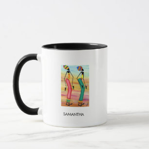Watercolor African Art Inspirational Walk Coffee  Mug