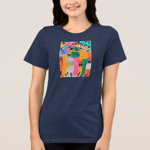 Watercolor African Art Joy Dance Tri-Blend Shirt