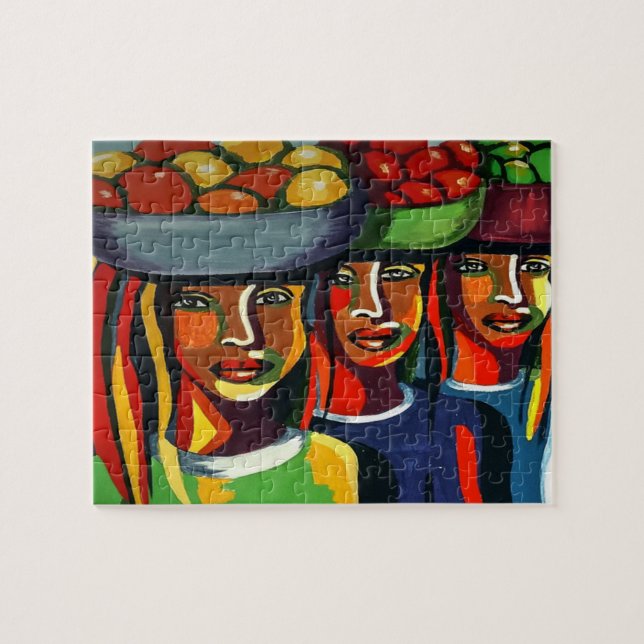 Watercolor African Art Puzzle (Horizontal)