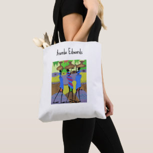 Watercolor, African Art, Return from the River Tote Bag