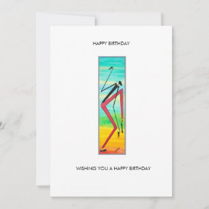 Watercolor African Art, Tricky Dancer Birthday  Card