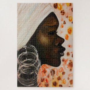 Watercolor - African Beauty - Painted by Migned Jigsaw Puzzle