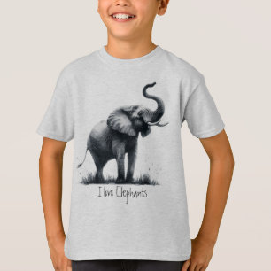 Watercolor African Elephant Animal Nature Art T-Shirt