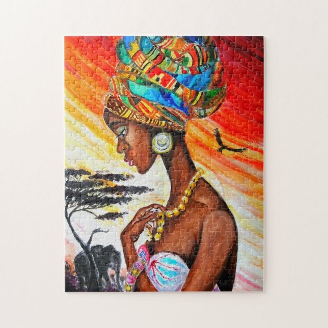 Watercolor - African Princess - Choose Size Jigsaw Puzzle (Vertical)