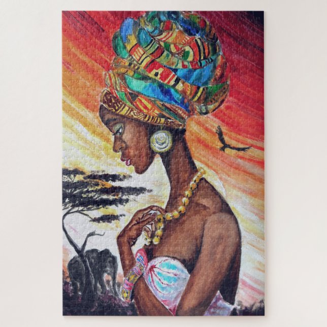 Watercolor - African Princess Jigsaw Puzzle (Vertical)