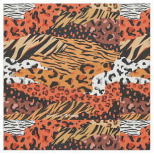 Watercolor African Tribal Animal Wildlife Pattern  Fabric
