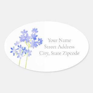 Watercolor Agapanthus labels
