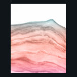 Watercolor Agate Art in Southwest Colors Poster<br><div class="desc">An abstract watercolor agate art print in southwest colors,  including pink,  coral,  gray and aqua blue.</div>