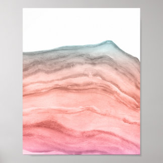 Watercolor Agate Art in Southwest Colors Poster