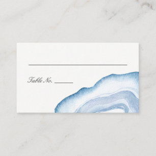 Watercolor Agate Escort Place Cards   Blue