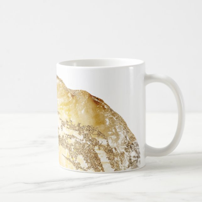 *~* Watercolor Agate Geode Gold Glitter Rock Coffee Mug (Right)