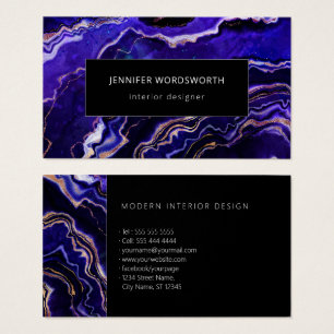 Watercolor Agate Modern Professional Purple Geode