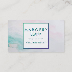 Watercolor Agate Stone Wellness Business Card