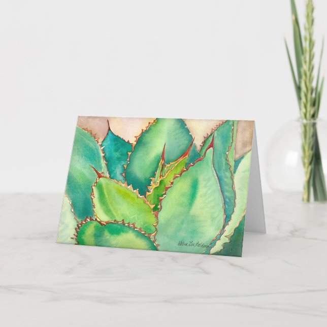 Watercolor Agave Greeting Card #2 (Front)