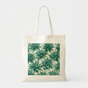 Watercolor Agave Succulent Pattern Tote Bag