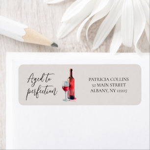 Watercolor Aged to Perfection Wine Birthday Party