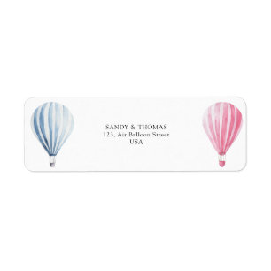 Watercolor Air Balloons Gender Reveal