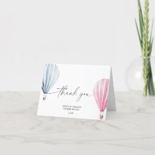 Watercolor Air balloons Thank you gender reveal Card
