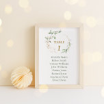 Watercolor Airy Greenery Wedding Seating Chart    Table Number<br><div class="desc">Elegant design featuring watercolour airy leaves,  eucalyptus,  faux gold leaves wreath. Use Personalise tool to add your info. Matching items could be found in my Ethereal Botanical Collection.</div>